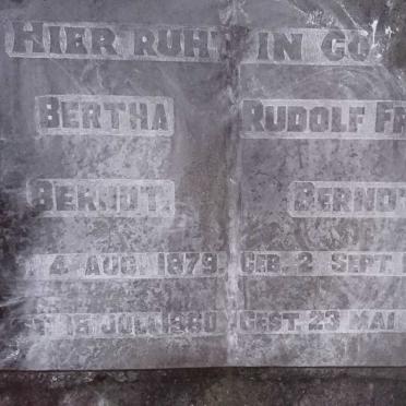 BERNDT Rudolph Franz 1879-1941 &amp; Bertha 1879-1960