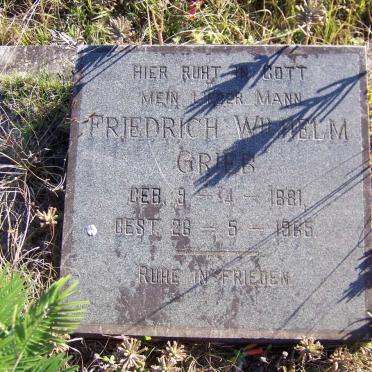 GRIEB Friedrich Wilhelm 1881-1965