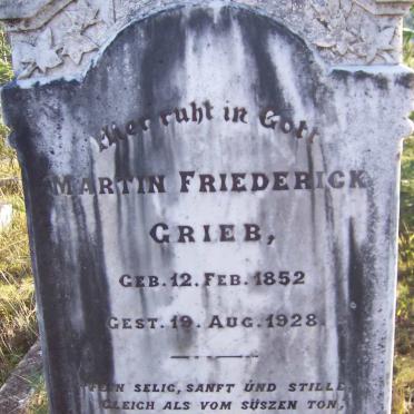 GRIEB Martin Friederick 1852-1928