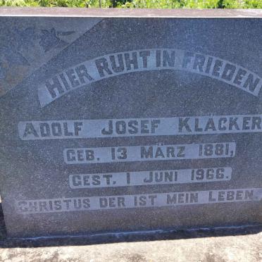 KLACKERS Adolf Josef 1881-1966
