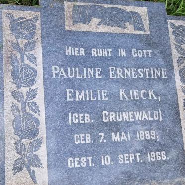 KIECK Pauline Erenstine Emilie nee GRUNEWALD 1889-1966