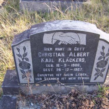 KLACKERS Christian Albert Karl 1906-1967