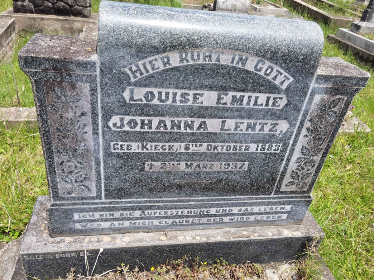 LENTZ Louise Emilie Johanna nee KIECK 1883-1937