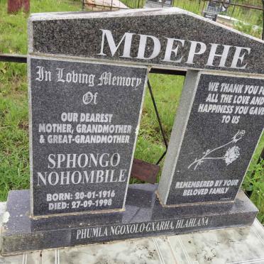 MDEPHE Sphongo Nohombile 1916-1998