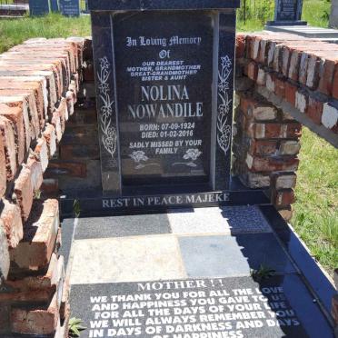 MVOLONTSHI Nolina Nowandile 1924-2016