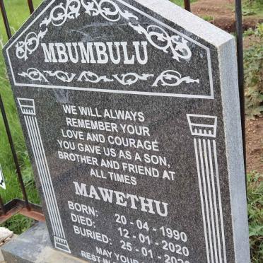 MBUMBULU Mawethu 1990-2020