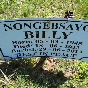NONGEBSAYO Billy 1945-2013