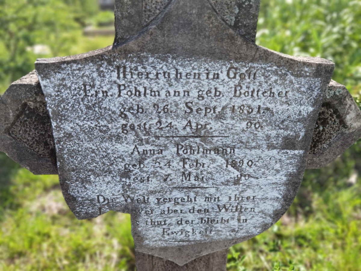 POHLMANN Ern. nee BOTTCHER 18?1-1890 :: POHLMANN Anna 1890-1890
