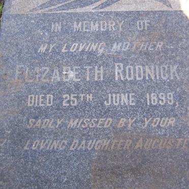 RODNICK Elizabeth -1899