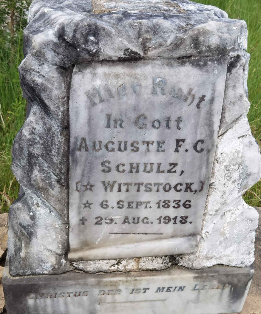 SCHULZ Auguste F.C. nee WITTSTOCK 1836-1918