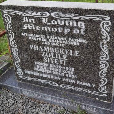 SITETI Phambukele Zolile 1938-2006