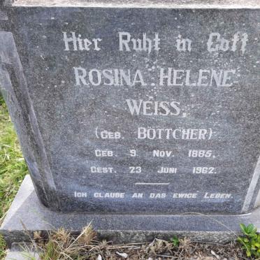 WEISS Rosina Helene nee BOTTCHER 1885-1962