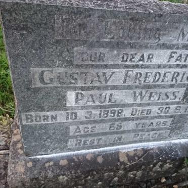 WEISS Gustav Frederich Paul 1898-1963