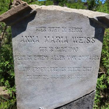 WEISS Anna Maria 1903-1903