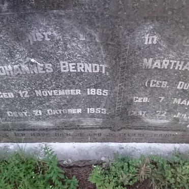 BERNDT Johannes 1865-1953 &amp; Martha DURRHEIM 1867-1949