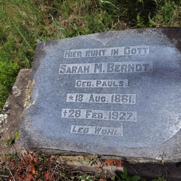 BERNDT Sarah M. nee PAULS 1861-1927
