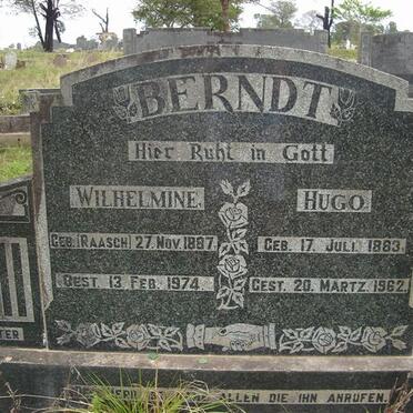 BERNDT Hugo 1883-1962 &amp; Wilhelmine RAASCH 1887-1974