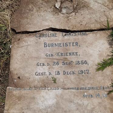 BURMEISTER Caroline Christine nee KRIENKE 1856-1917