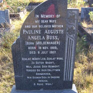 BUSS Pauline Auguste Angela nee MOLDENHAUER 1909-1967