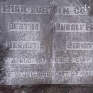 BERNDT Rudolph Franz 1879-1941 &amp; Bertha 1879-1960