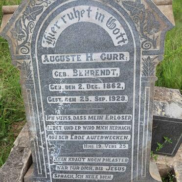 CURR Auguste H. nee BEHRENDT 1862-1929