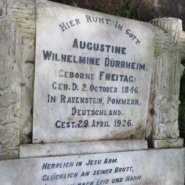 DURRHEIM Augustine Wilhelmine nee FREITAG 1846-1926