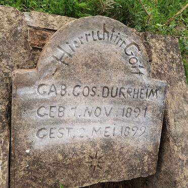 DURRHEIM Gab. Cos. 1891-1892