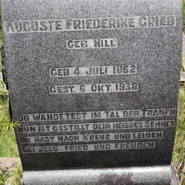 GRIEB Auguste Friederike nee HILL 1862-1938