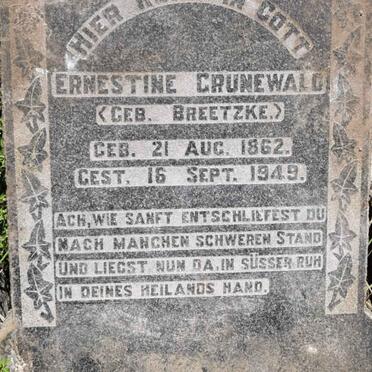 GRUNEWALD Ernestine nee BREETZKE 1862-1949