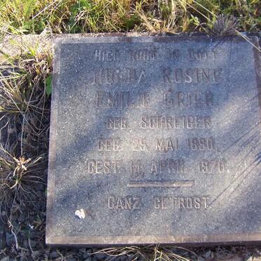 GRIEB Hulda Rosine Emilie nee SCHREIBER 1890-1970