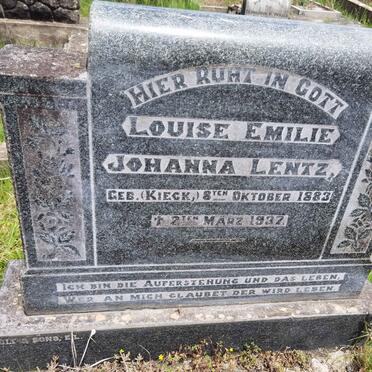 LENTZ Louise Emilie Johanna nee KIECK 1883-1937