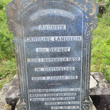 LANGHEIN Auguste Caroline nee BERNDT 1852-1919