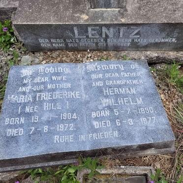 LENTZ Herman Wilhelm 1890-1977 &amp; Maria Friederike HILL 1904-1972
