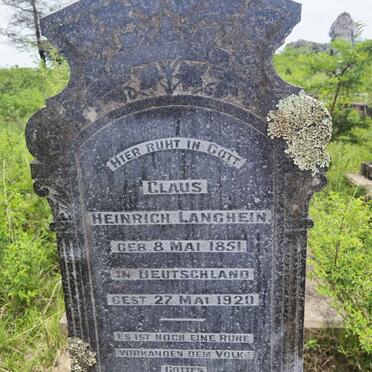 LANGHEIN Claus Heinrich 1851-1920