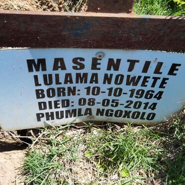 MASENTILE Lulama Nowete 1964-2014