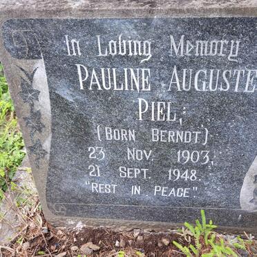 PIEL Pauline Auguste nee BERNDT 1903-1948