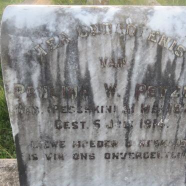 PETZER Pauline W. nee PESCHKIN 1874-1914