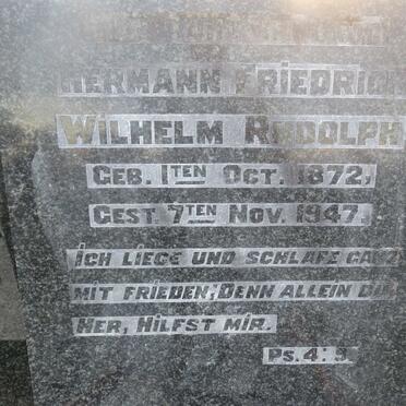 RUDOLPH Hermann Friedrich Wilhelm 1872-1947