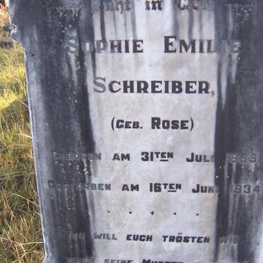 SCHREIBER Sophie Emilie nee ROSE 1865-1934