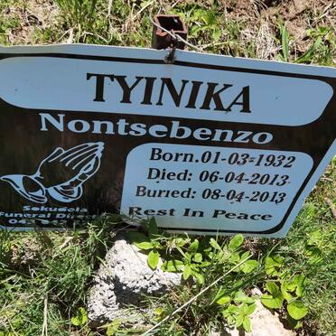 TYINIKA Nontsebenzo 1932-2013