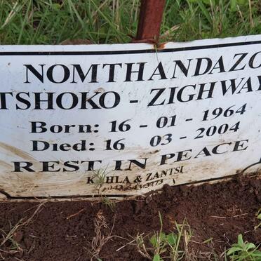 ZIGHWAYI Nomthandazo, TSHOKO 1964-2004