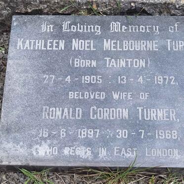 TURNER Ronald Gordon 1897-1968 &amp; Kathleen Noel Melbourne TAINTON 1905-1972