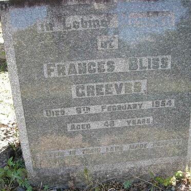 GREEVES Frances Bliss -1954