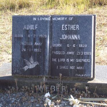 WEBER Adolf 1909-1992 &amp; Esther Johanna 1920-1989