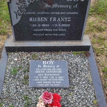 BOY Ruben Frantz 1925-2003 &amp; Irene Gertrude BURMEISTER 1934-2021