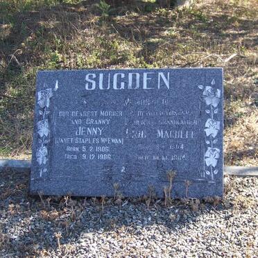 SUGDEN Eric Machell 1904-1984 &amp; Janet Staples McEWAN 1906-1986