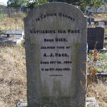 PAGE Catherine Ida nee DICK 1894-1921
