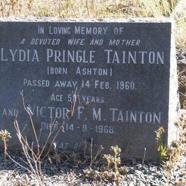 TAINTON Victor F.M. -1968 &amp; Lydia Pringle ASHTON -1960