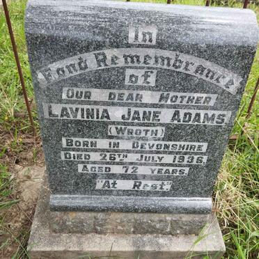 ADAMS Lavinia Jane nee WROTH -1936