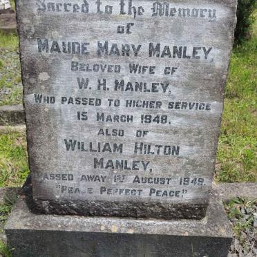 MANLEY William Hilton -1949 &amp; Maude Mary -1948
